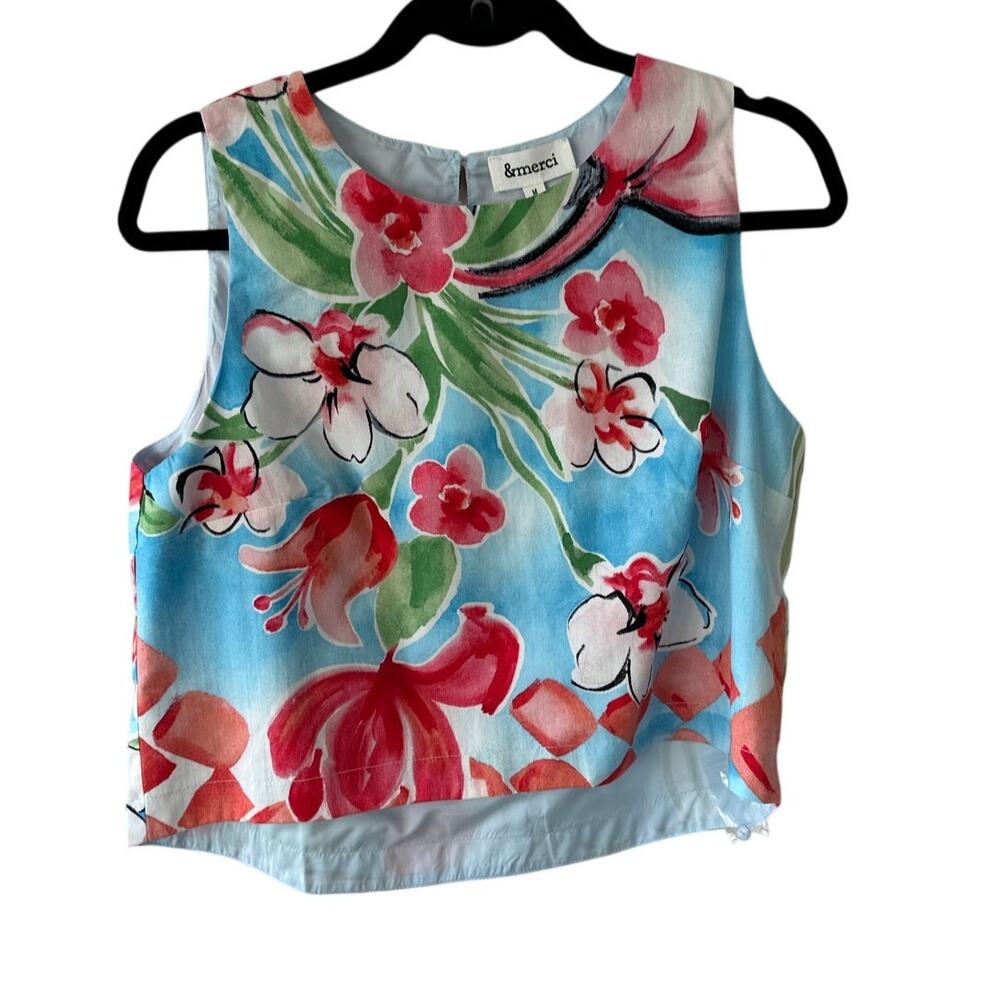 &Merci NWT Floral Matching Set Midi Skirt Sleeveless Outfit Sz M - Picture 7 of 15